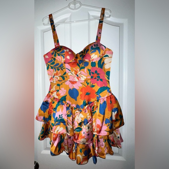 NWT Hello Molly Orange floral romper size large - Picture 4 of 6